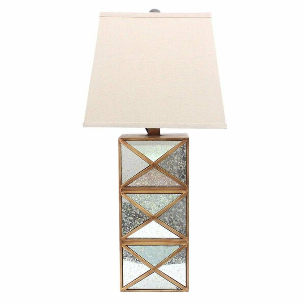 Haz Modern Illusionary Table Lamp with Mirrored Gold Base HA3086691